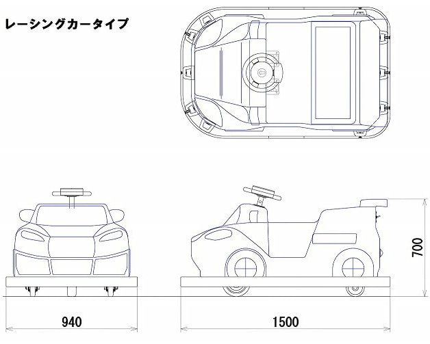 レーシングカー三面図